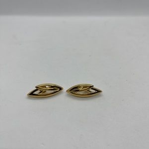 monet vintage marquis gold tone pierced earrings